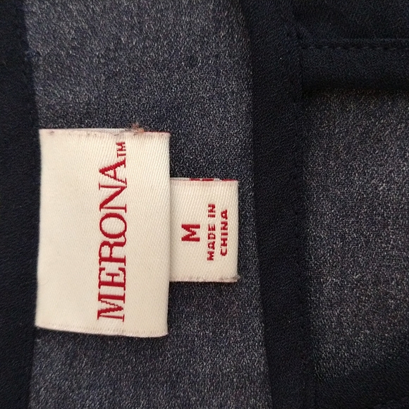 Merina navy and floral dress Sz M - Picture 4 of 7